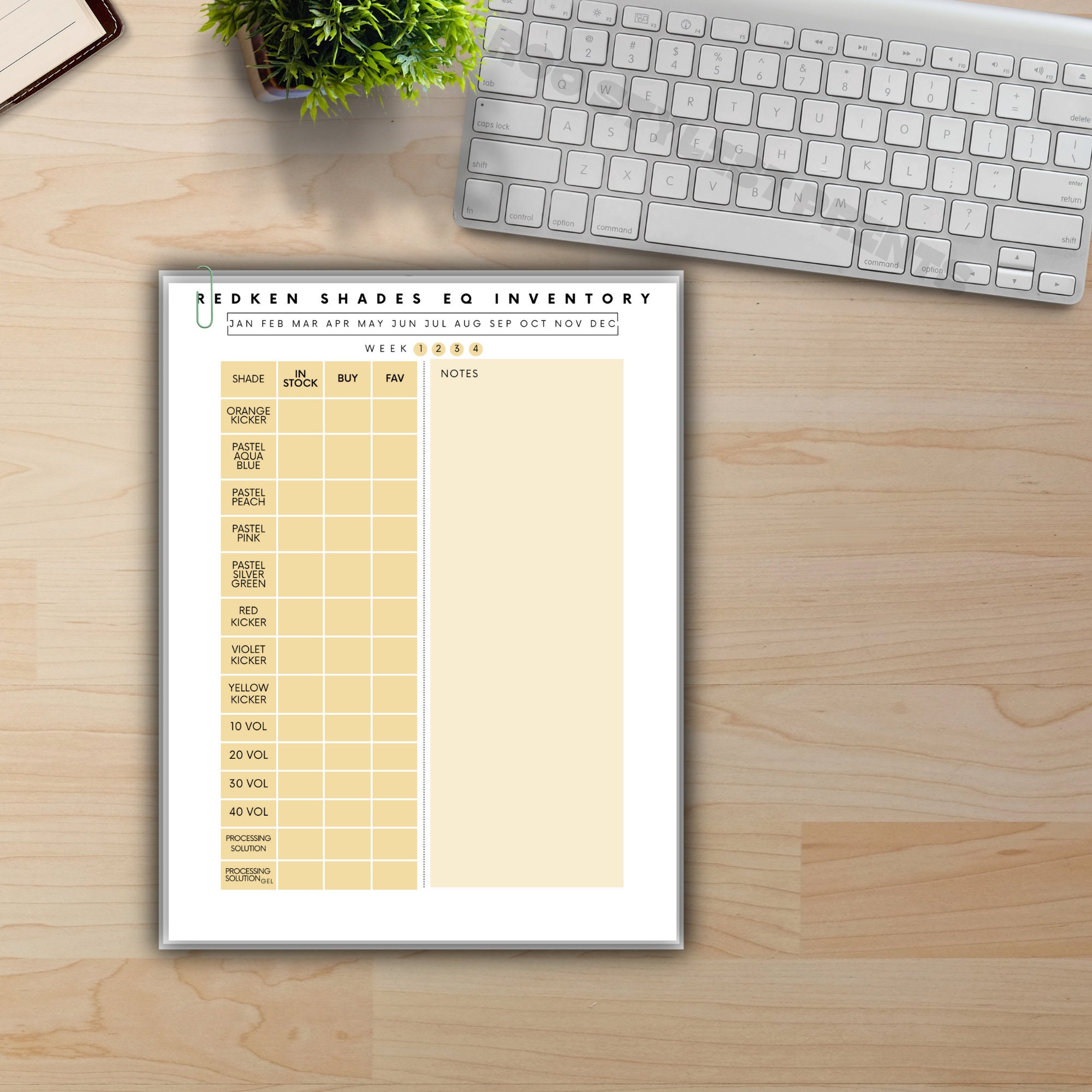 Eq Inventory Shades EQ Inventory List Template: Salon Hair Color Stock (digital ...