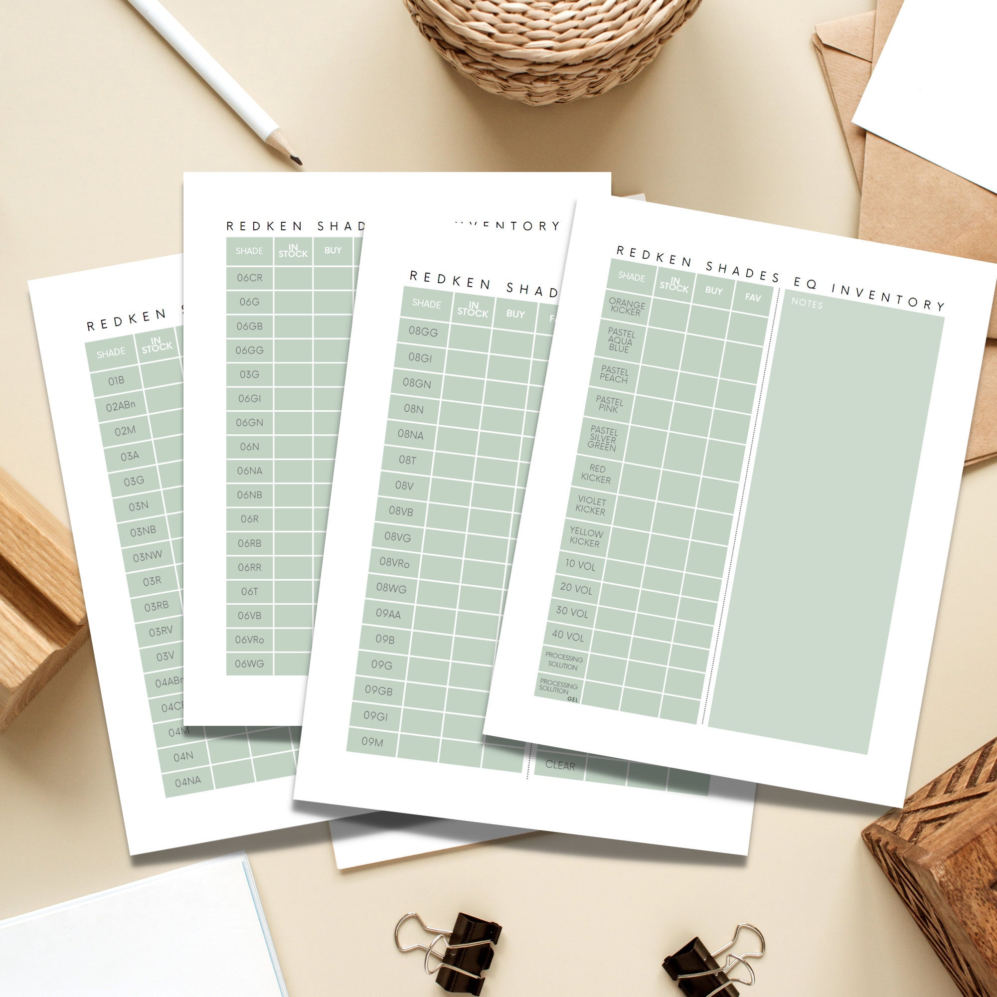 Shades EQ Inventory List Redken Shades EQ Color Inventory Etsy