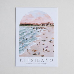 Vancouver Postcard Kitsilano 5x7 8x10 12x16 Minimal Design Travel Art Poster Illustration image 3