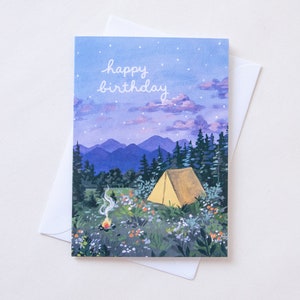 Camping Birthday Card Illustration Greeting Card image 2