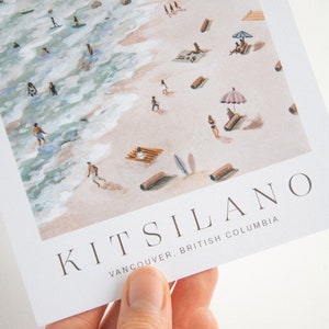 Vancouver Postcard Kitsilano 5x7 8x10 12x16 Minimal Design Travel Art Poster Illustration image 5