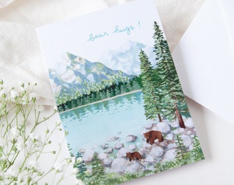Bear Hugs Card | Handmade Greeting Card | Illustration Art