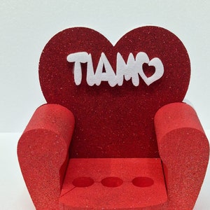 San Valentino Poltroncina Cuore Portabaci in Polistirolo 25x25x15 cm Festa degli Innamorati