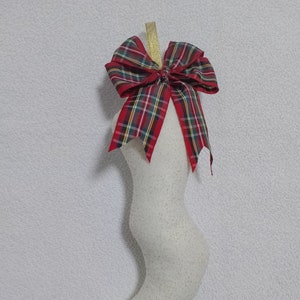 Natale Corno Cornetto Avorio Fiocco Scottish 30 cm Tradizione Napoletana Portafortuna Artigianale Fatto a Mano
