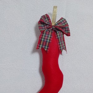 Natale Corno Cornetto Rosso Classico Fiocco Scotland 30 cm Tradizione Napoletana Portafortuna Artigianale Fatto a Mano