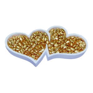 Porta Confetti 2 Cuori in Polistirolo Misura: 35 x 20 x 5 cm. Anniversario Matrimonio, Promessa, San Valentino. Articolo Artigianale