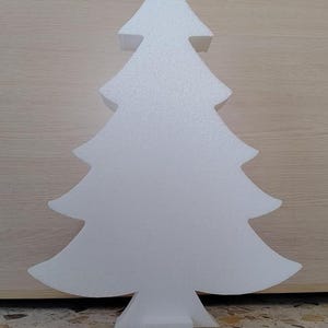 Albero di Natale Sagoma con Piedistallo in Polistirolo Resta in Piedi Misure  120 cm Alto, Artigianale, da Decorare, 3 pz. Ad Incastro