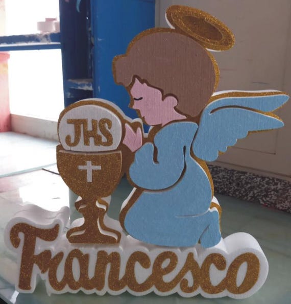 Centrotavola Calice Prima Comunione - Polistirolo 38x35x5 Cm, Personalizzabile