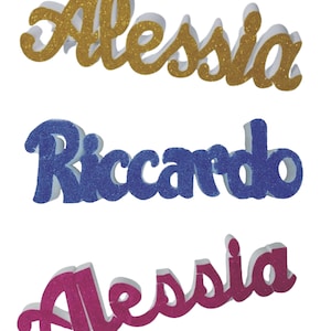 Scritta in Polistirolo da Personalizzare Colorata Glitterata o Pastello Altezza 15 cm Lunga 55 cm