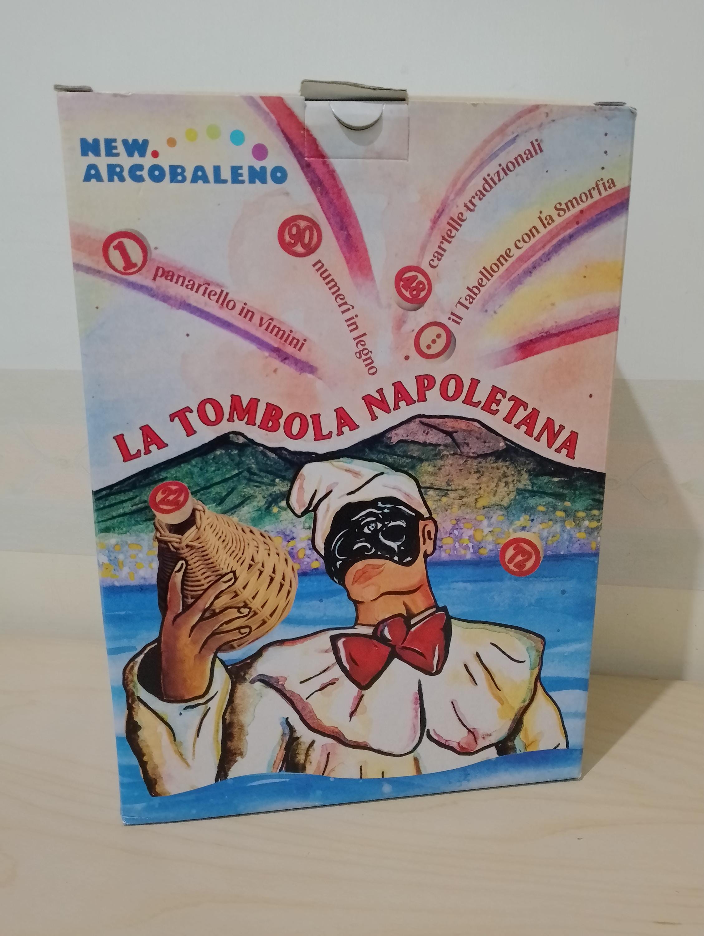 Tombola Napolitaine Classique – Smorfia – 48 Dossiers + Panneau 41x27 Cm + 90 Numéros En Bois – Panariello En Plastique – Jeu De Tradition