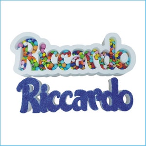 Porta Confetti Vassoio Scritta da Personalizzare Colorata Glitterata in Polistirolo Altezza 15 cm