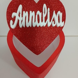 San Valentino Scatola Cuore Rosso in Polistirolo da Personalizzare con Nome 25x25x16 cm Festa degli Innamorati Artigianale