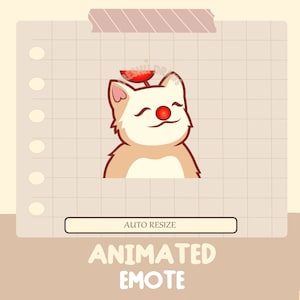 Animated Moogle Pop Cat Twitch Emote