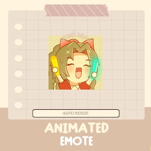 Animated Aerith rave Twitch emote