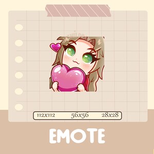 Aerith love heart Twitch emote