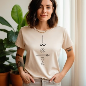 Camiseta con diseño de cartas del tarot de la maga, amante de las brujas celestiales, cristales, místico, wiccan, oráculo, moderna y suave, regalos minimalistas para ella