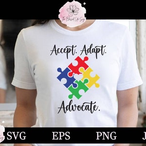 Autisme Svg / autisme puzzelstukjes Svg / Autism Awareness svg shirt / autisme advocaat moeder vader leraar svg png shirt / Cricut silhouet