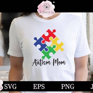 Autisme moeder Svg met hart / Autisme puzzelstukjes met hart / Autism Awareness PNG shirt / speciaal onderwijs svg tshirt / Cricut silhouet