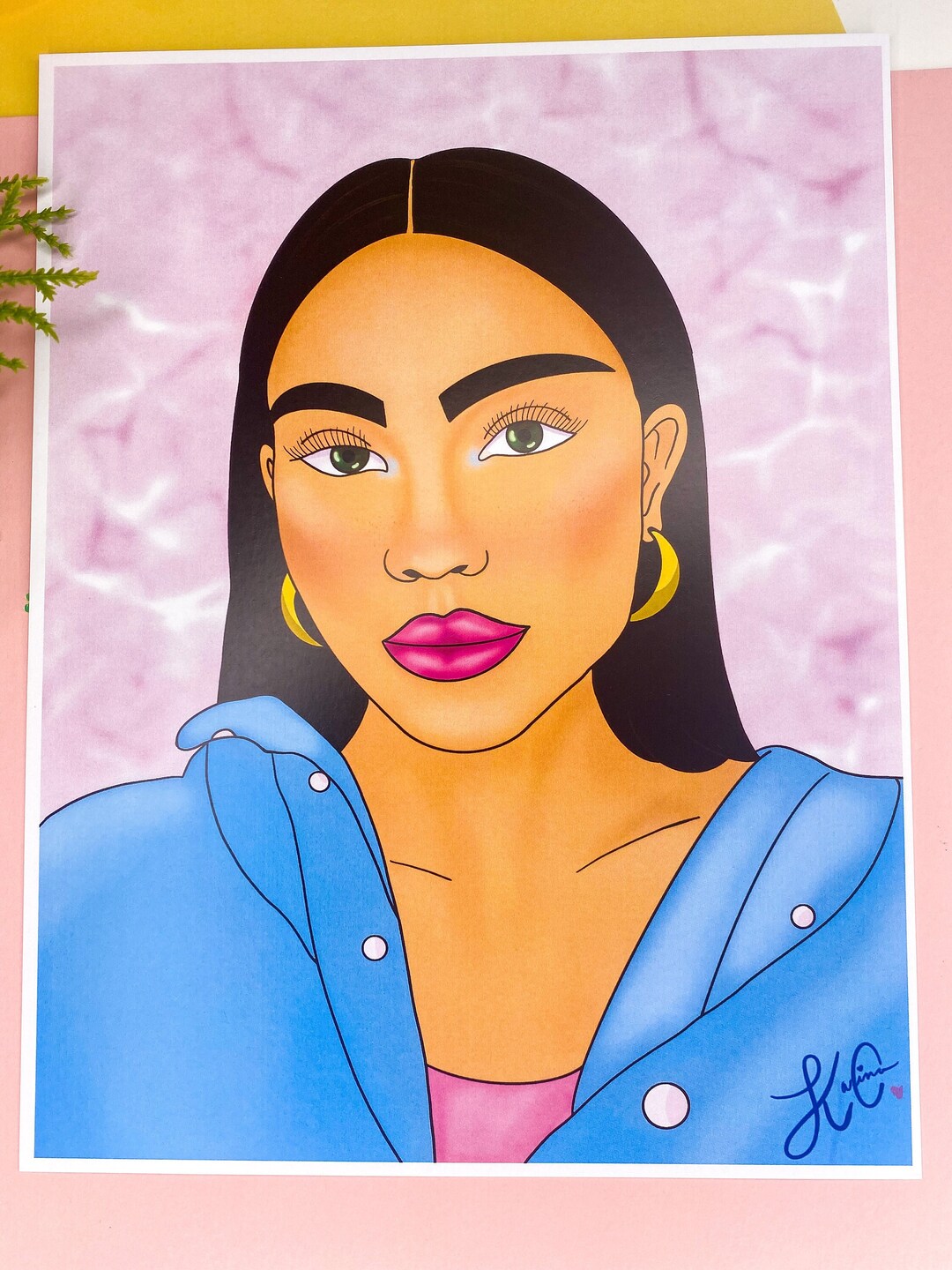 Aesthetic Girl Portrait Illustration Art Print Digital Art Etsy