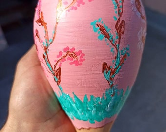Olla, hand-painted clay plant irrigation system, clay pot for watering plants.