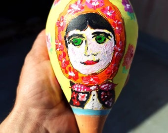 Olla, hand-painted clay plant irrigation system, clay pot for watering plants.