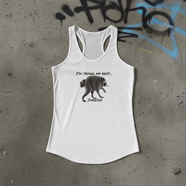 Womens Racerback Tank Top, Funny Graphic Design with Jimothy