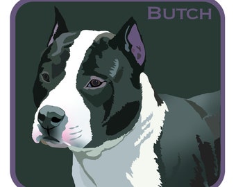 Custom DIGITAL Pet Portrait, vector illustration from photo