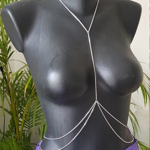 Chaîne de corps argentée Kadi, chaîne de taille, chaîne de ventre, bijou corps, bijou corporel, körperkette