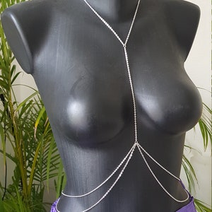 Kadi silver body chain, waist chain, belly chain, body jewelry, body jewelry, körperkette