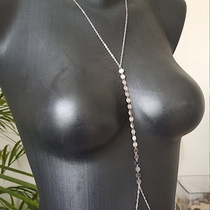 Silver body chain, waist chain, body jewelry, sexy body jewelry, body jewelry