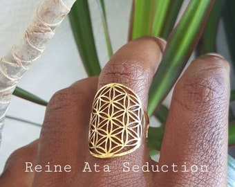 Adjustable gold-plated stainless steel ring for women