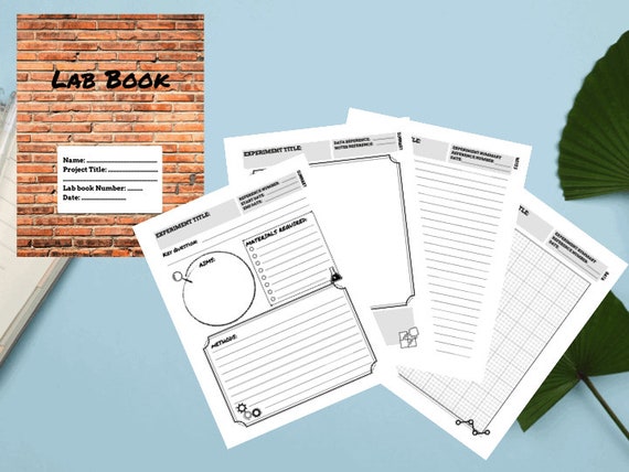 Lab Book Template Laboratory Journal Notebook Brick PDF | Etsy