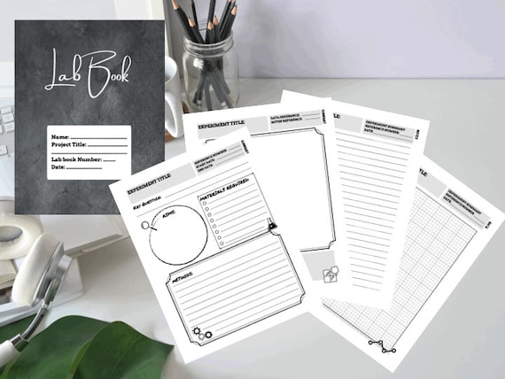 Laboratory Notebook Template Grey Lab Journal PDF - Etsy