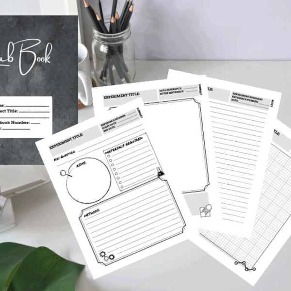 Laboratory Notebook Template Etsy