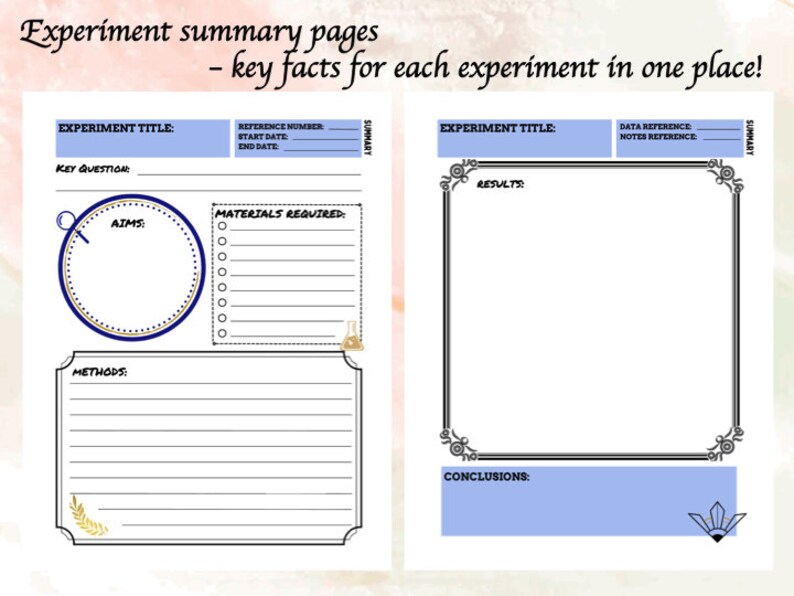 Laboratory Notebook Template - Art Deco - Lab Journal - PDF Experiment ...
