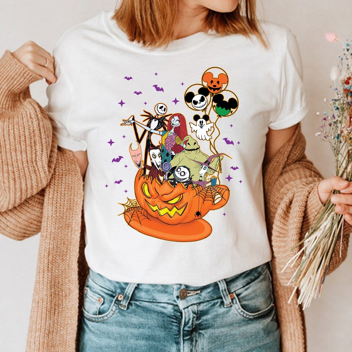 Discover Disney Halloween , Nightmare Before Christmas , Nightmare, Pumpkin Teacup T-Shirt