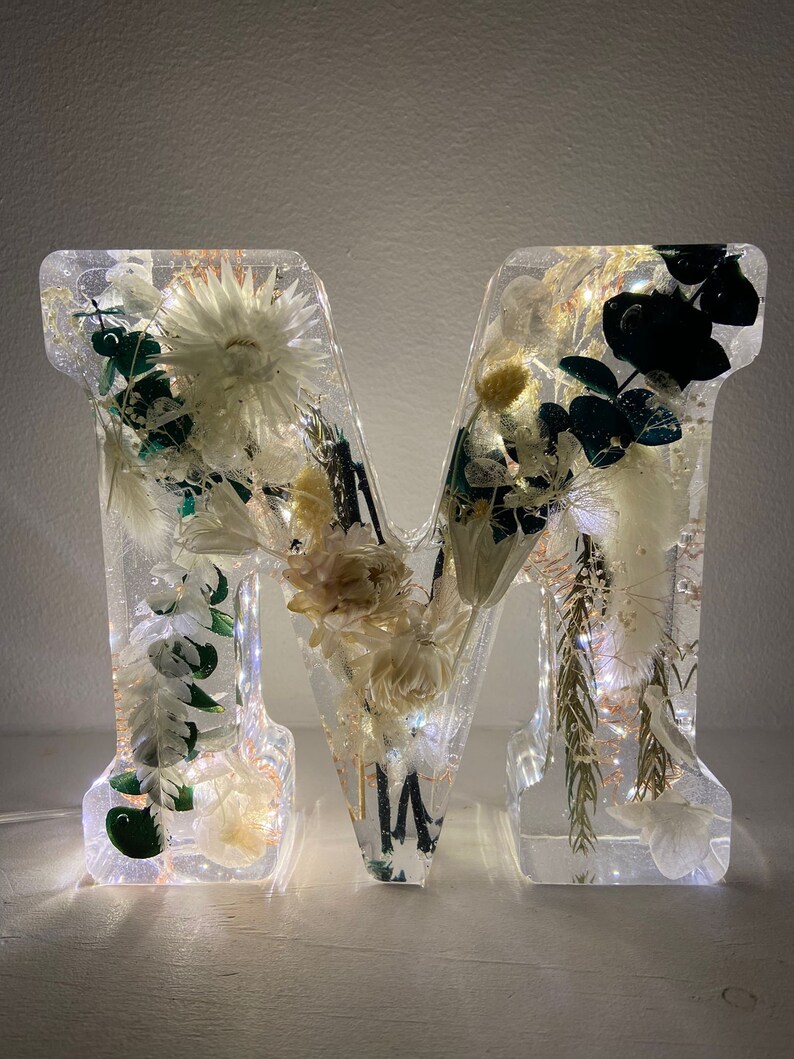 10inch Resin Letter Wedding Keepsake Flower Preservation Etsy