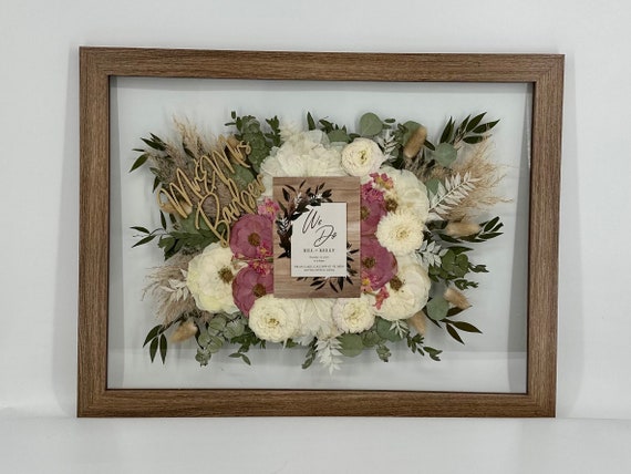 Dried Flower Wedding Gift - Wreath Keepsake Frame