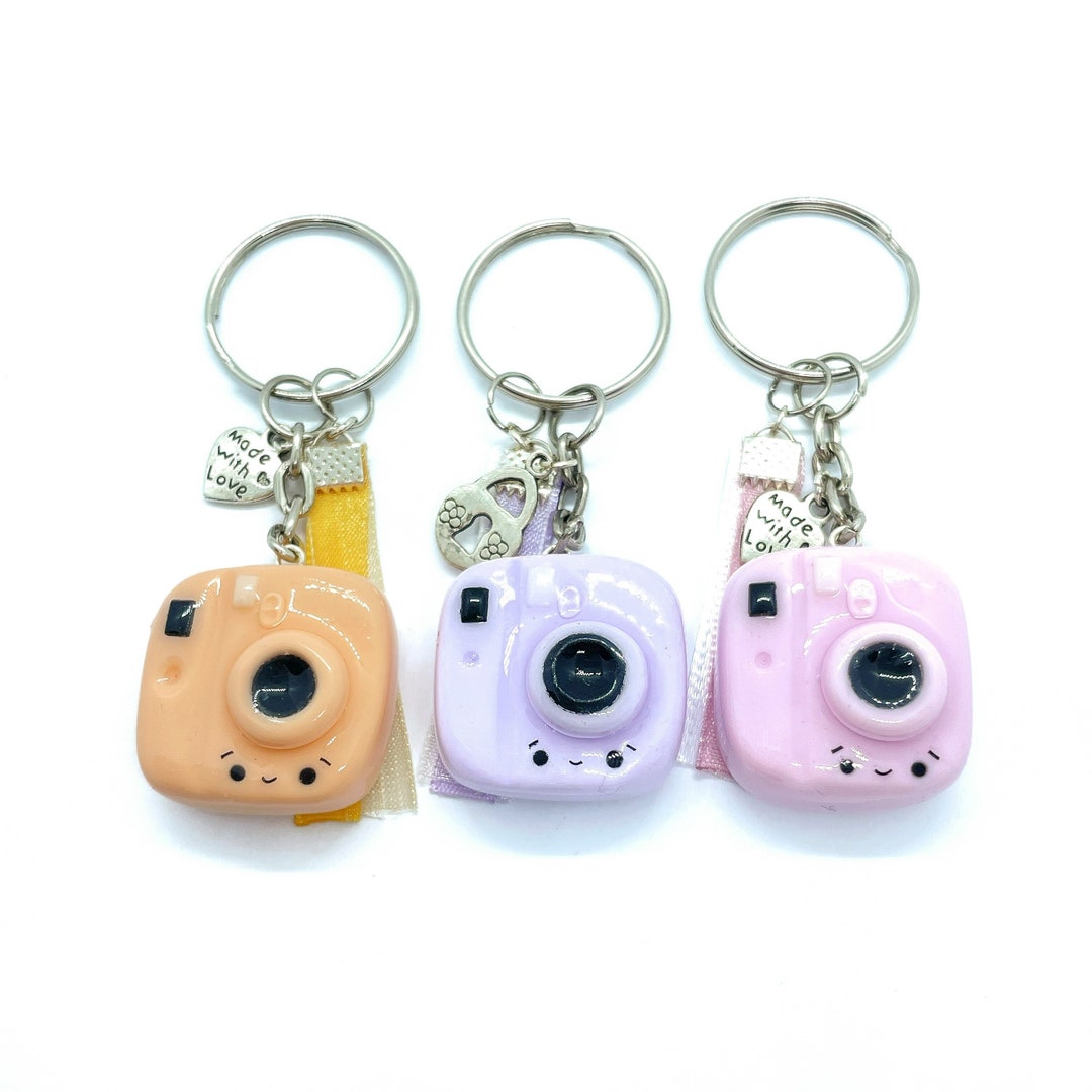 Keychain Pastel Kawaii Cameras in Polymer Clay / Handmade, Kawaii