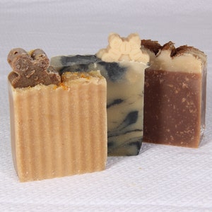 Artisan Goat&#39;s Milk Body Soap Package of Three Christmas-Themed Soaps