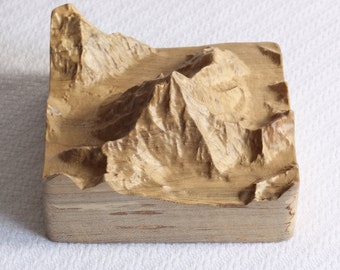 K2 - Wooden Topographical Relief Cut, True to scale (No exaggerated Peaks), Mountain in your hand