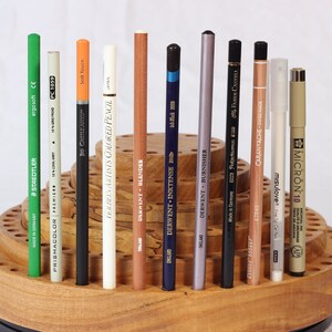 Professional 120 Colored Pencil Organizer for Artists, Coloring Enthusiats, Large Diameter Holes, Pick your Stain, Pine Wood image 3