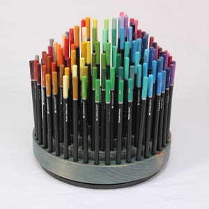 Pro. 180 Colored Pencil Rotating Organizer, Lazy Susan, Desktop Visualization Unit for Coloring Enthusiasts, Choose Your Color (Pine Wood)