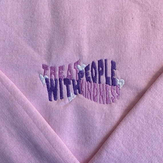 Treat People With Kindness Harry Styles Embroidered Crewneck | Etsy