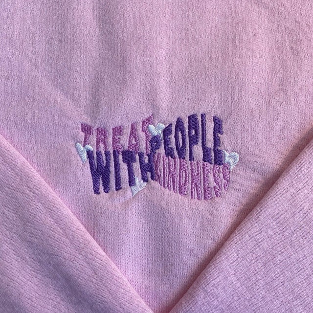 Treat People With Kindness Harry Styles Embroidered Crewneck - Etsy