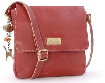 Catwalk Collection Handbags - Small Crossbody Bag For Women - Shoulder Bag - Fits Smart Phone - Smooth Leather - Florence - Brown