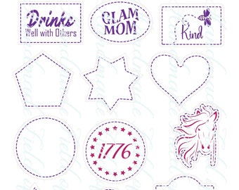 Bundle Leather Patch SVG, Leatherette Patch Bundle SVG, Patch File
