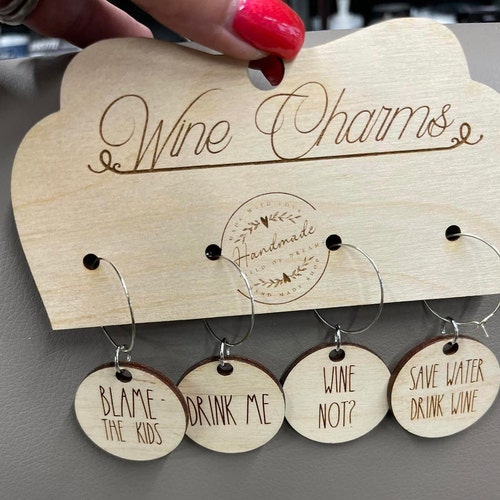 Wine Charm Holder Laser Cut File Wine Charm SVG Etsy