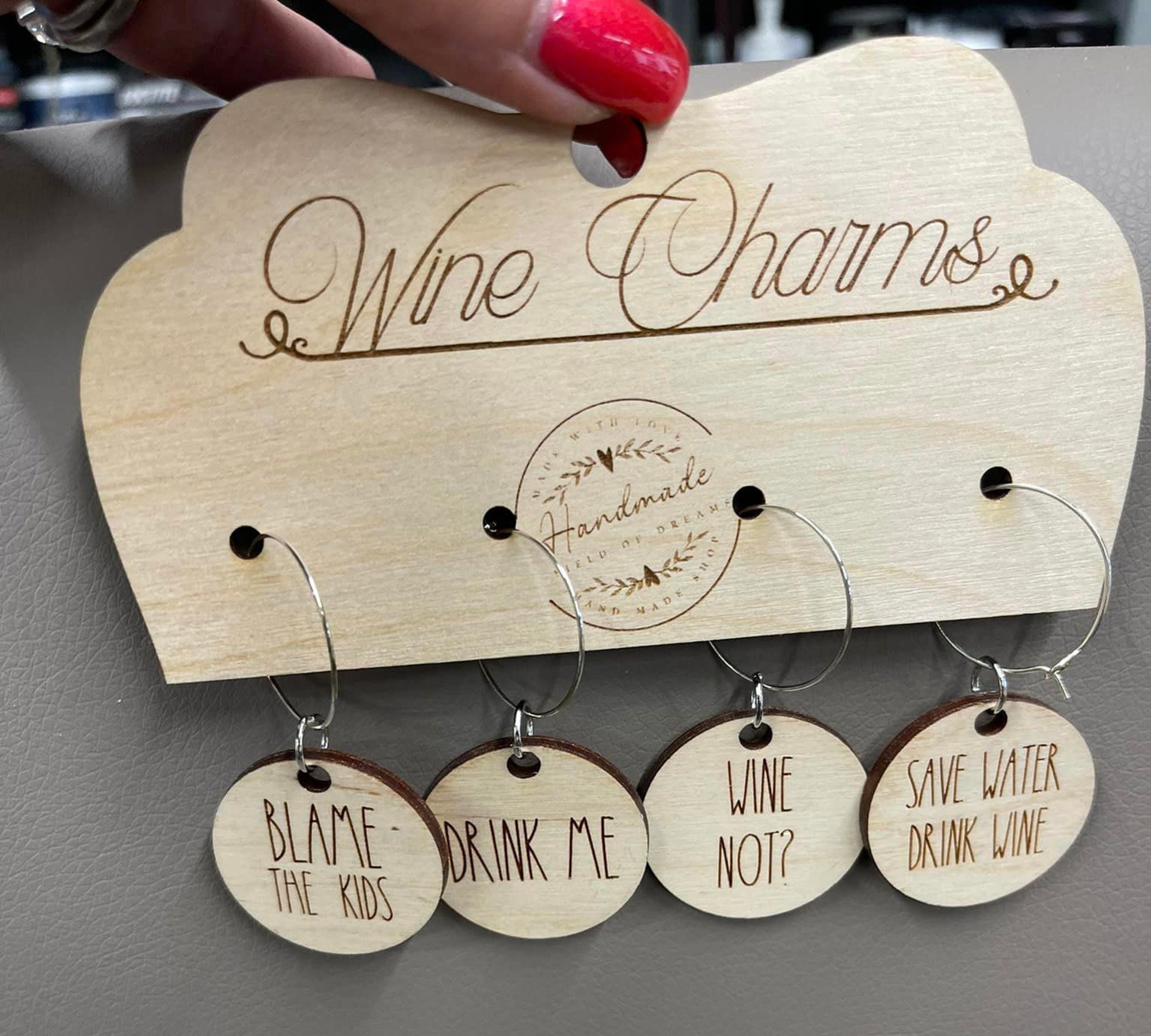 Wine Charm Holder, Laser Cut File, Wine Charm SVG, Etsy