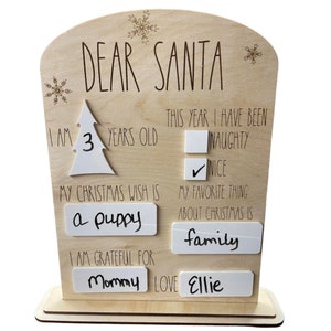 Dear Santa Sign SVG, Dear Santa Letter Board, Dear Santa Letter Sign, Digital Download SVG, Dry Erase Board SVG, Naughty Nice Board svg